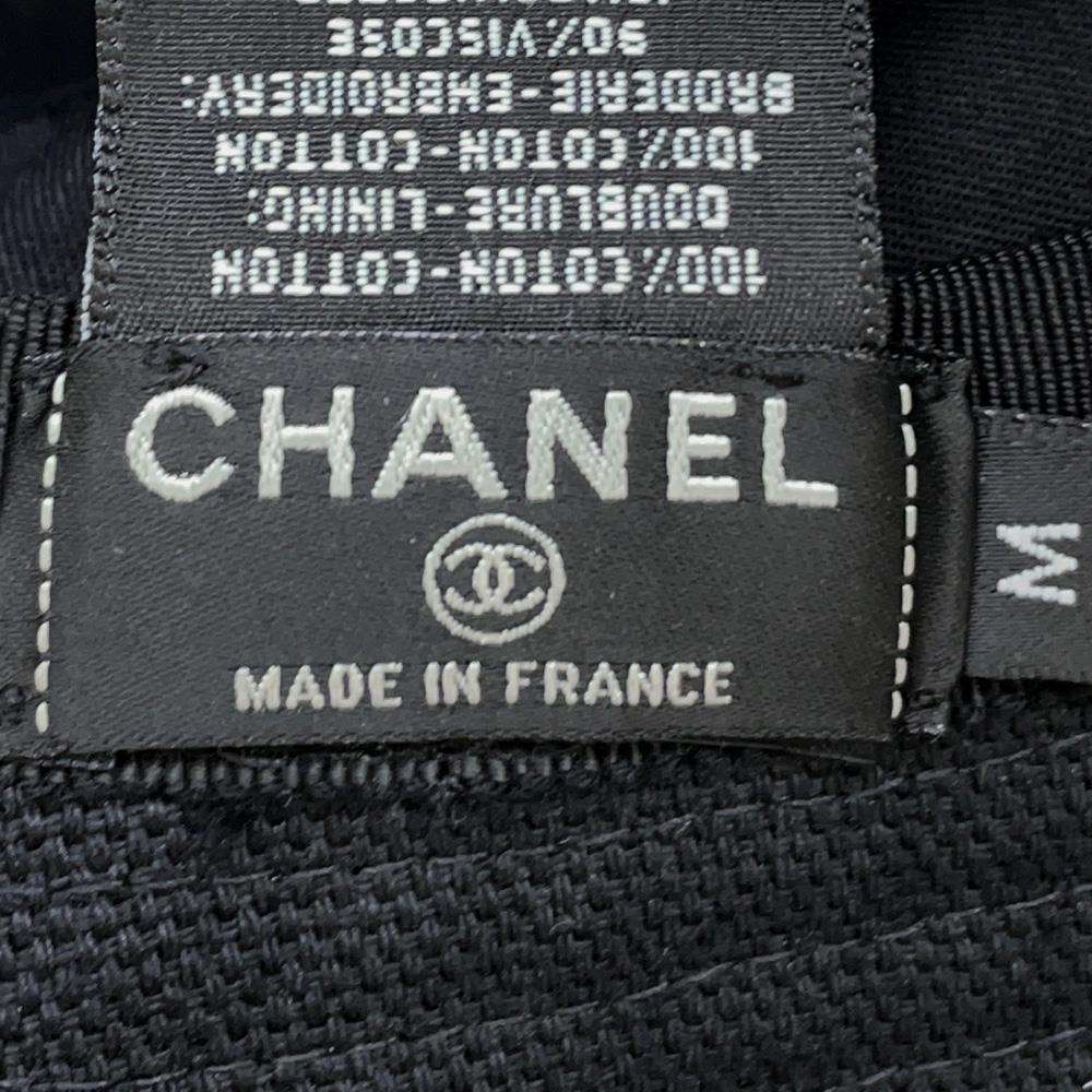 CHANEL logo bucket hat Size M Black/MulticolorAA9703 Cotton100%