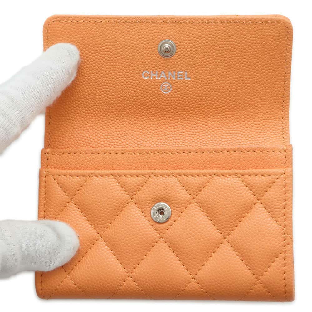 CHANEL Flap Card Case OrangeAP3717 Caviar Leather