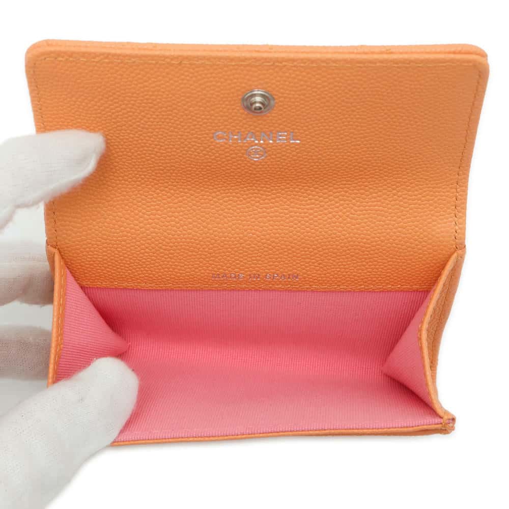 CHANEL Flap Card Case OrangeAP3717 Caviar Leather