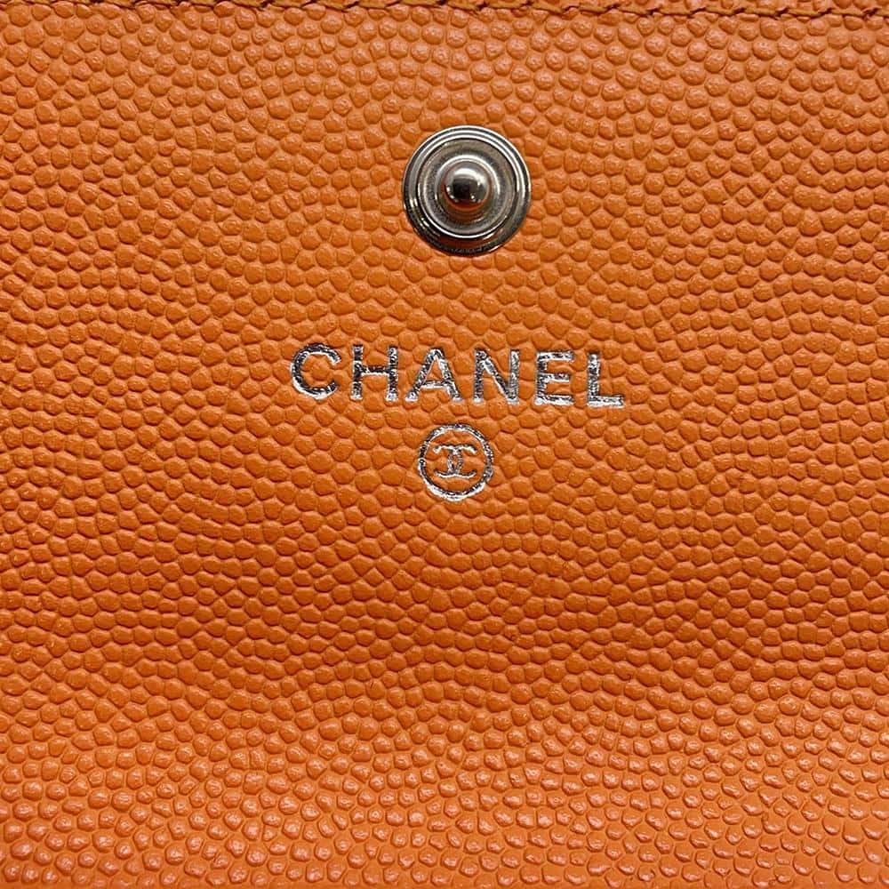 CHANEL Flap Card Case OrangeAP3717 Caviar Leather