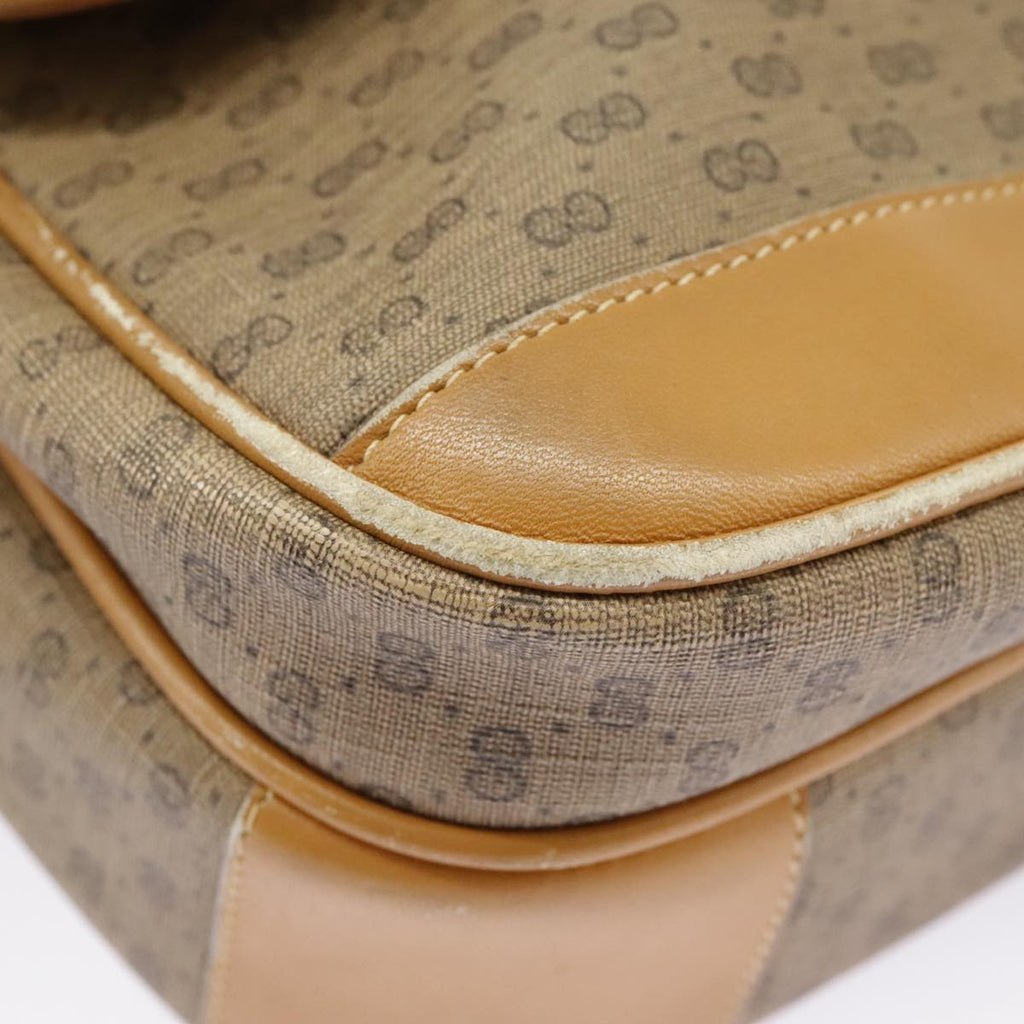 GUCCI Micro GG Supreme Shoulder Bag PVC Beige Gold 99301