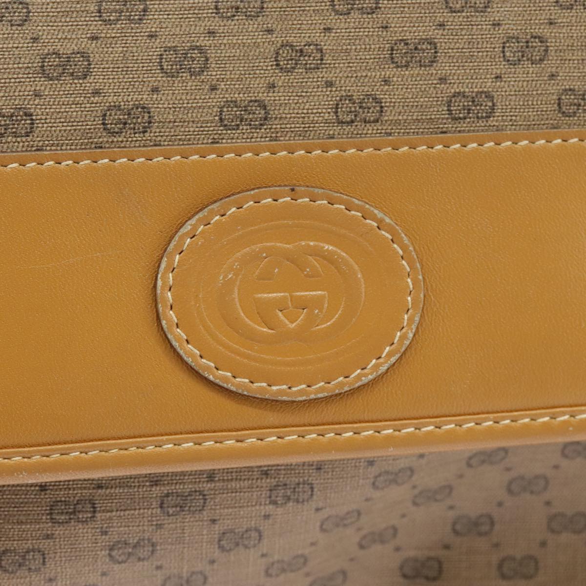 GUCCI Micro GG Supreme Shoulder Bag PVC Beige Gold 99301