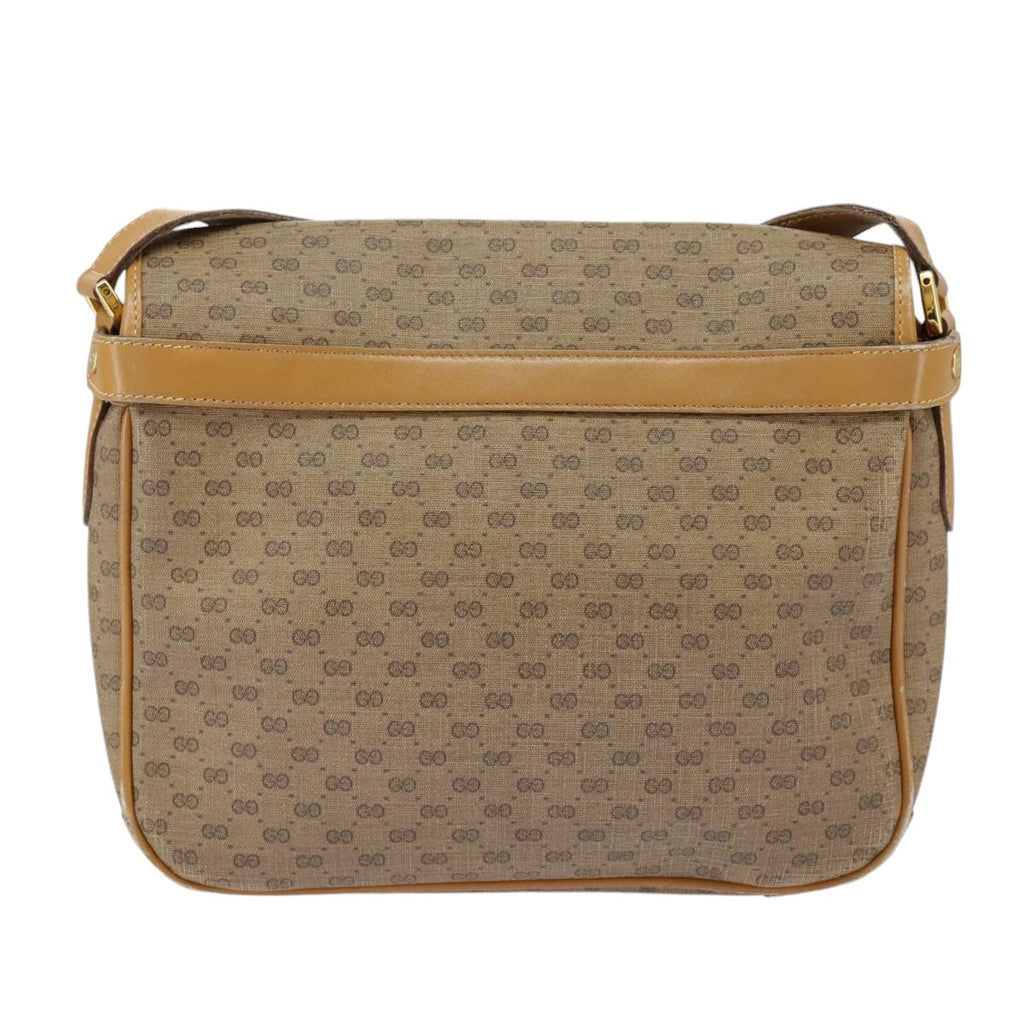 GUCCI Micro GG Supreme Shoulder Bag PVC Beige Gold 99301