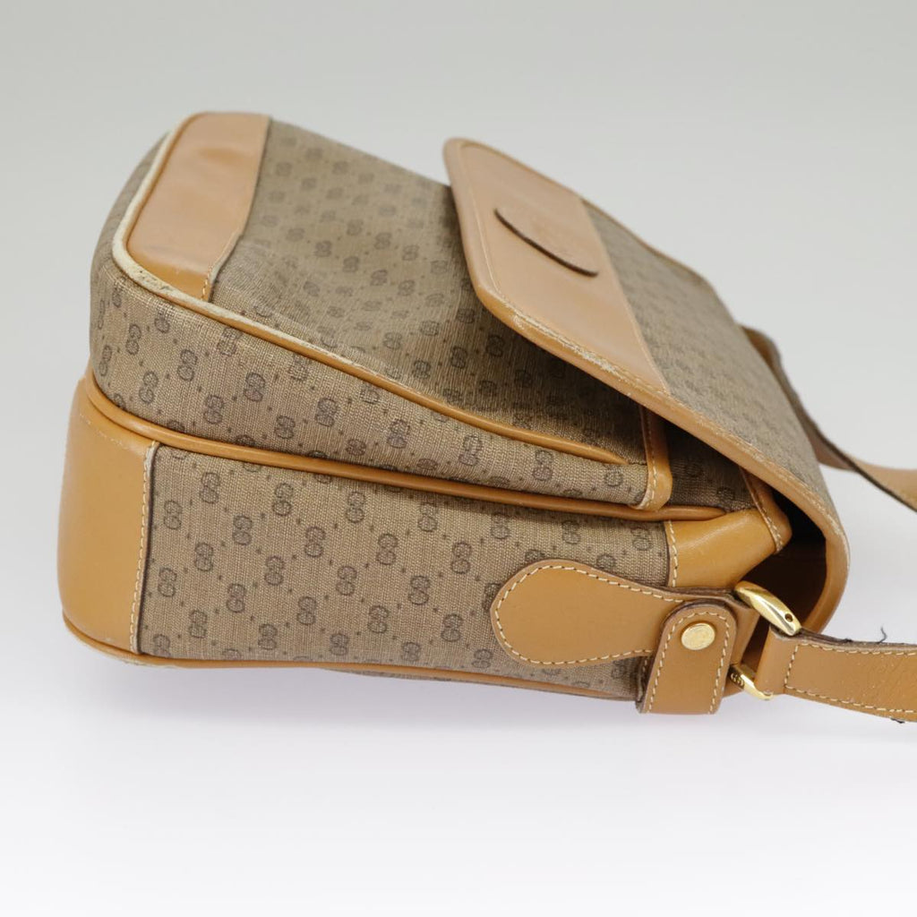 GUCCI Micro GG Supreme Shoulder Bag PVC Beige Gold 99301