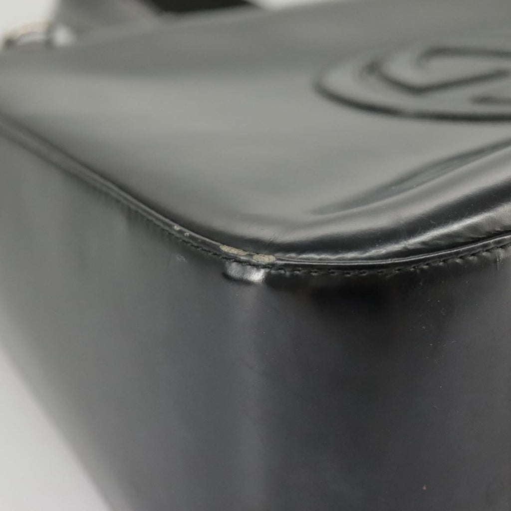 GUCCI Hand Bag Enamel 2way Black Silver 000 2058 0504 5 99303