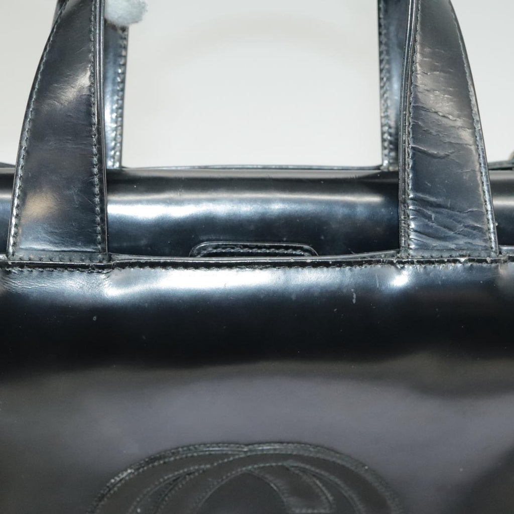 GUCCI Hand Bag Enamel 2way Black Silver 000 2058 0504 5 99303