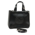 GUCCI Hand Bag Enamel 2way Black Silver 000 2058 0504 5 99303