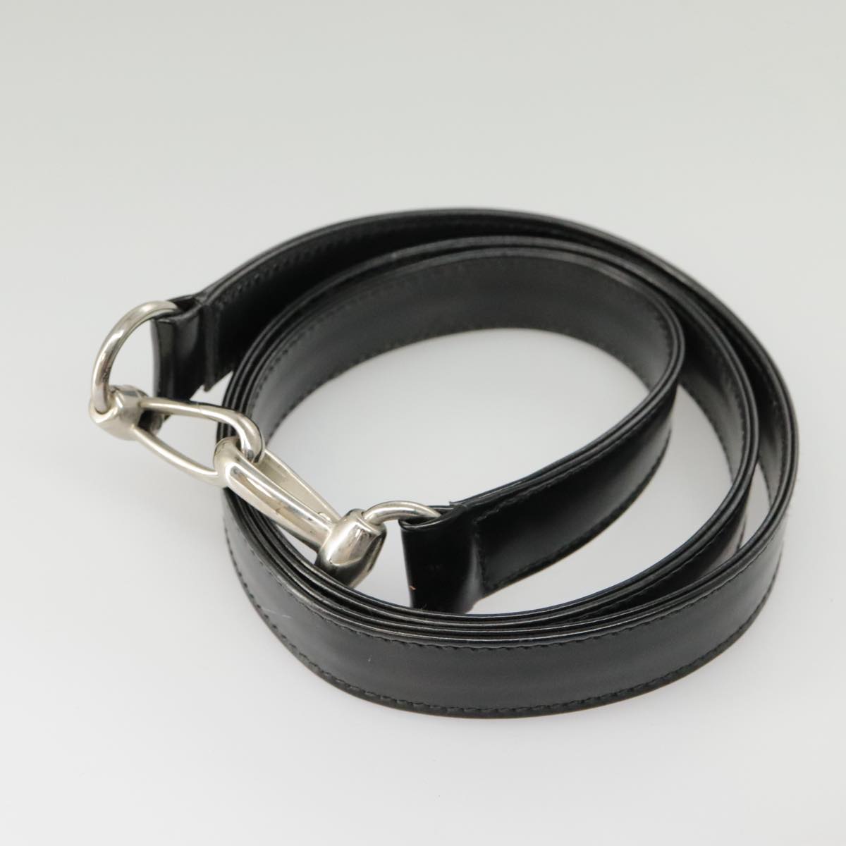 GUCCI Hand Bag Enamel 2way Black Silver 000 2058 0504 5 99303