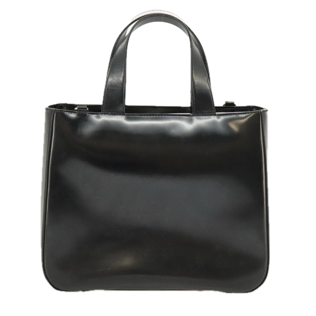 GUCCI Hand Bag Enamel 2way Black Silver 000 2058 0504 5 99303