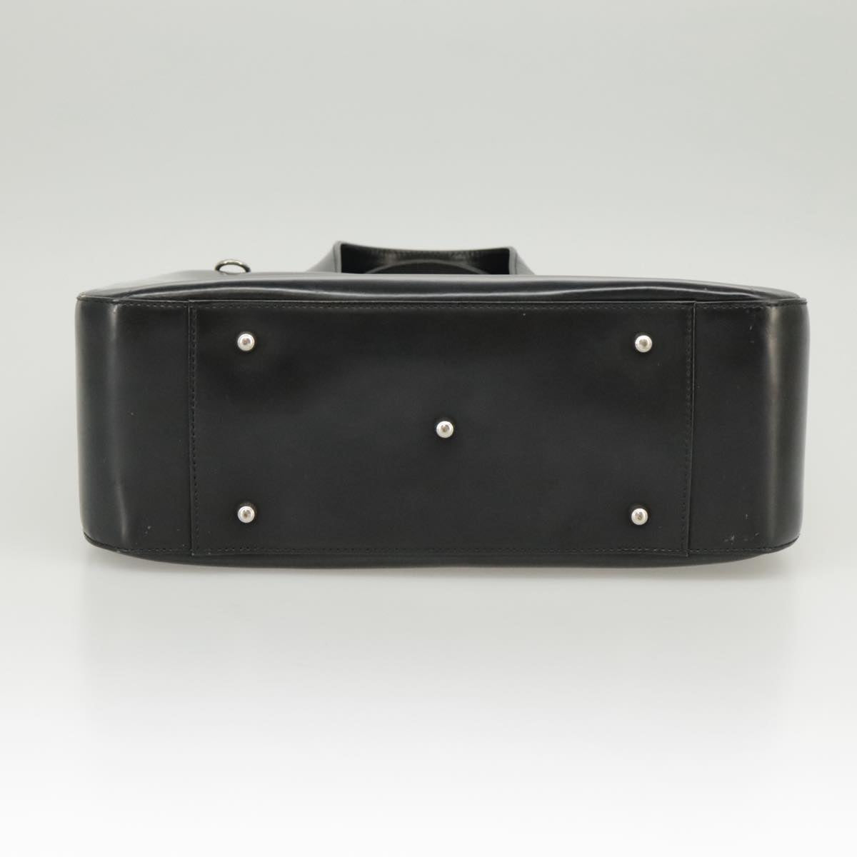 GUCCI Hand Bag Enamel 2way Black Silver 000 2058 0504 5 99303