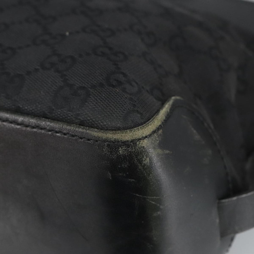 GUCCI GG Canvas Hand Bag Black Silver 106251 99306