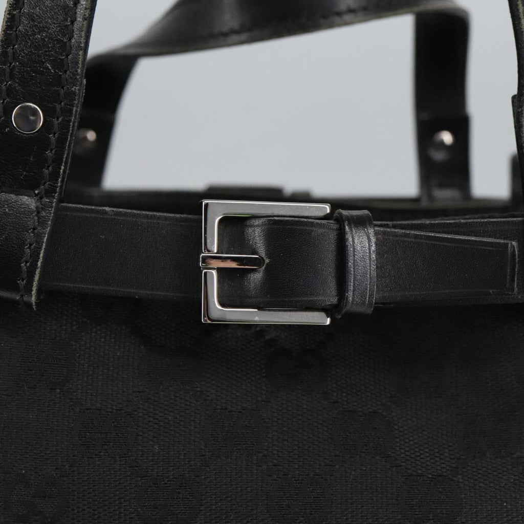 GUCCI GG Canvas Hand Bag Black Silver 106251 99306