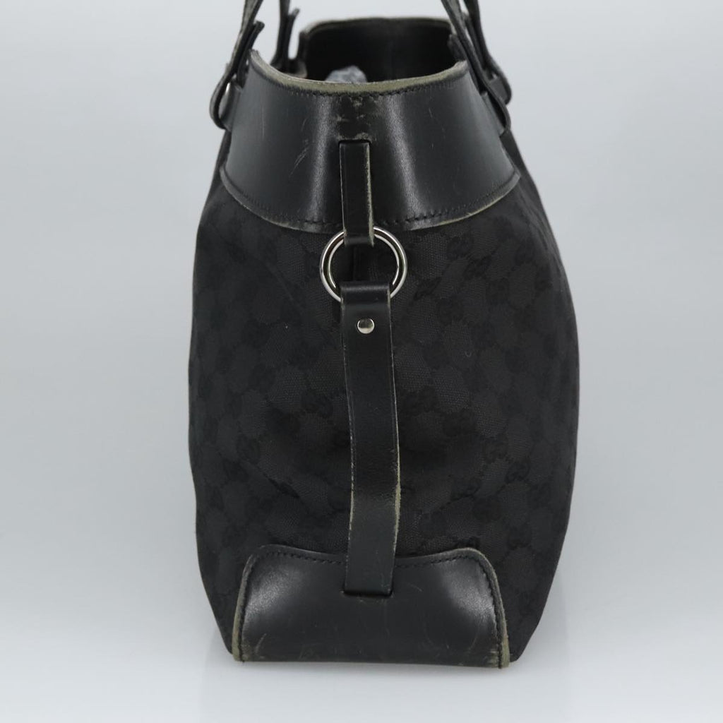 GUCCI GG Canvas Hand Bag Black Silver 106251 99306