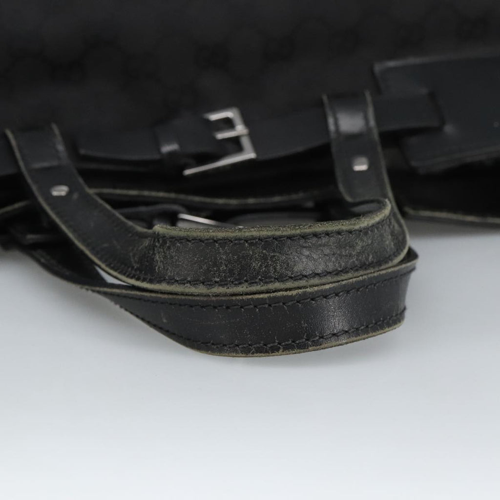 GUCCI GG Canvas Hand Bag Black Silver 106251 99306