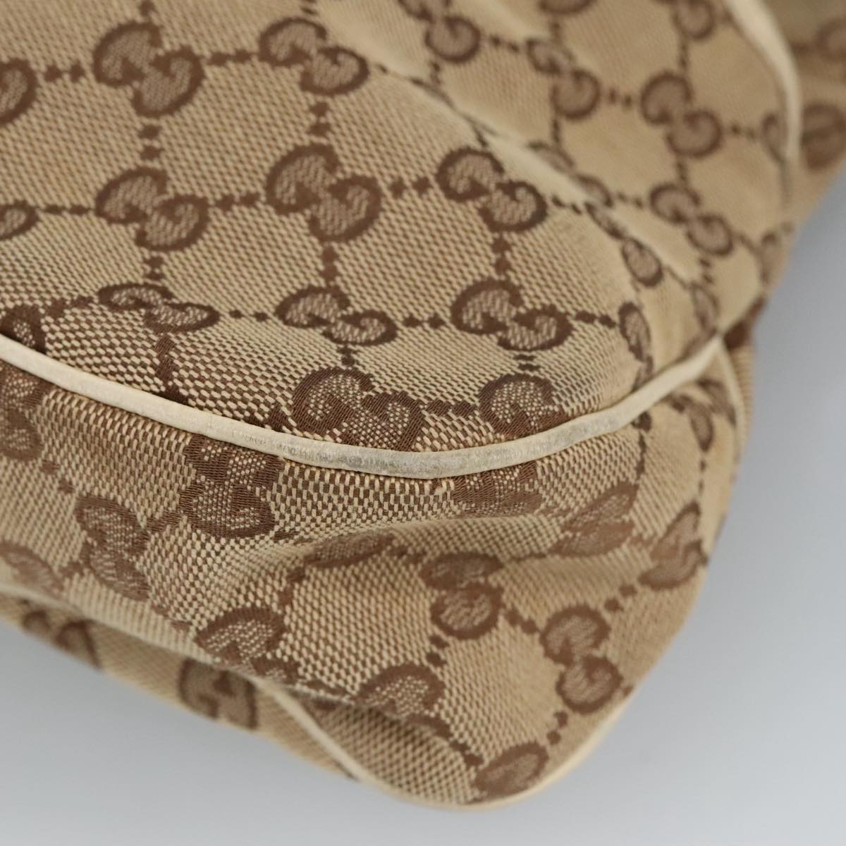 GUCCI GG Canvas Tote Bag Beige Gold 163288 99307