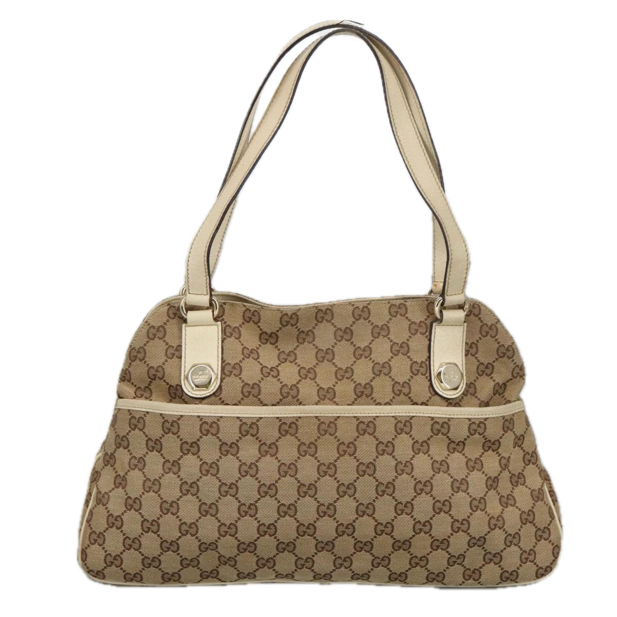 GUCCI GG Canvas Tote Bag Beige Gold 163288 99307