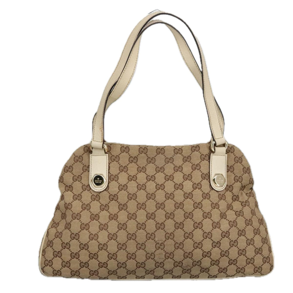GUCCI GG Canvas Tote Bag Beige Gold 163288 99307
