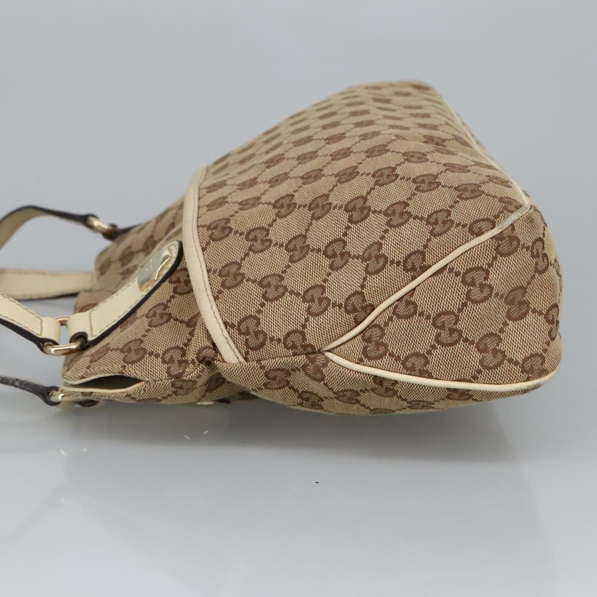 GUCCI GG Canvas Tote Bag Beige Gold 163288 99307