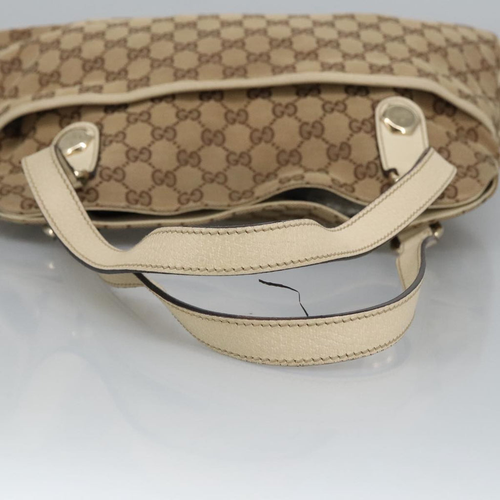 GUCCI GG Canvas Tote Bag Beige Gold 163288 99307
