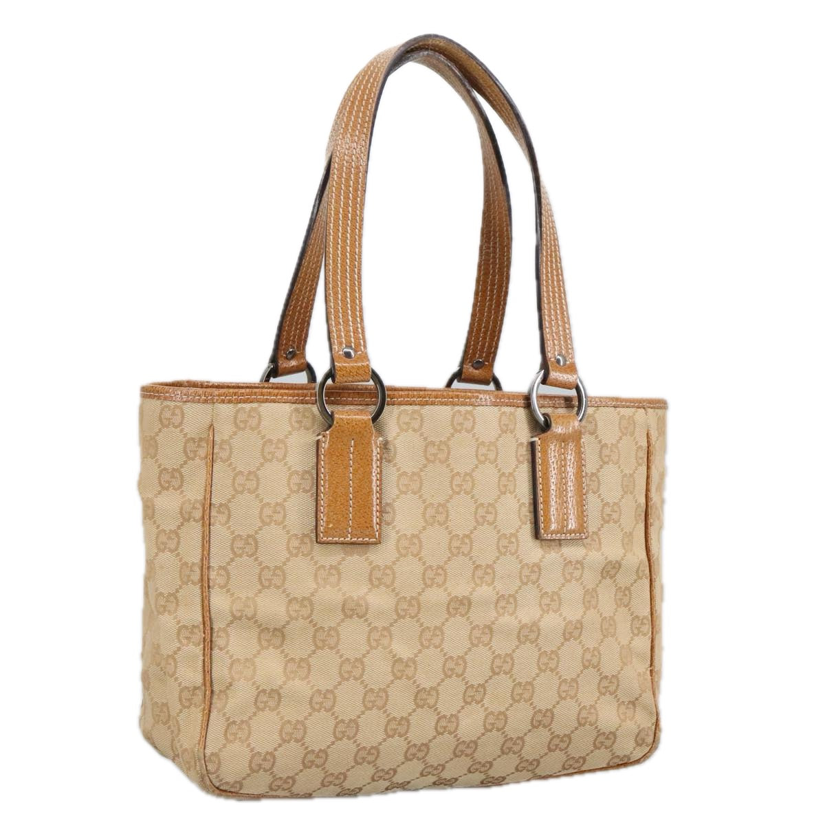 GUCCI GG Canvas Shoulder Bag Beige 113019 99309