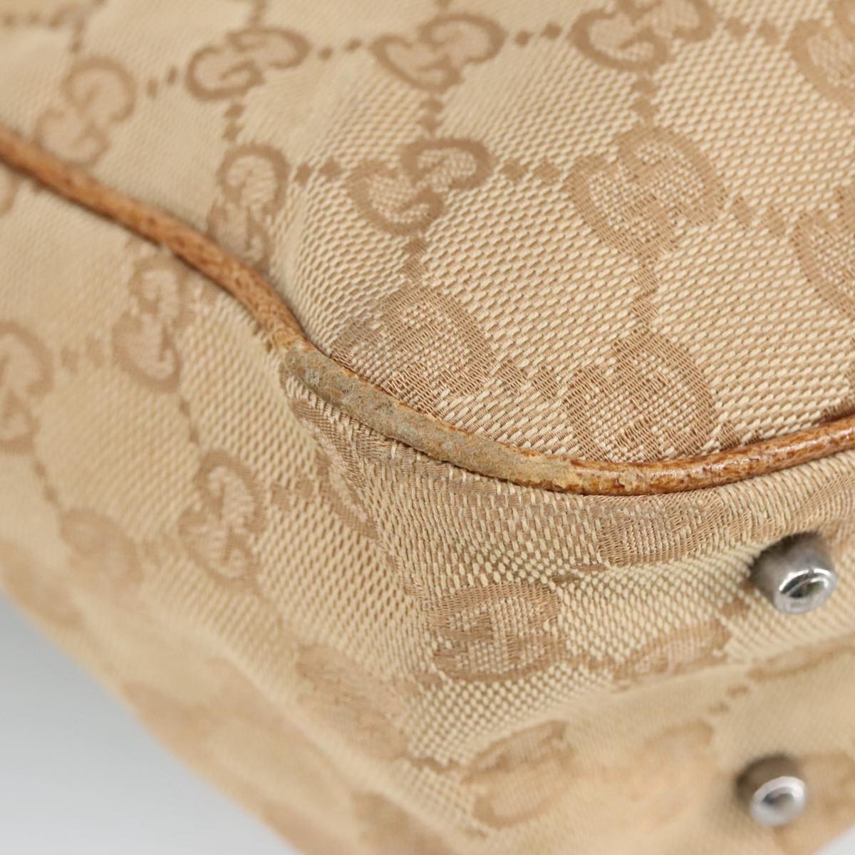 GUCCI GG Canvas Shoulder Bag Beige 113019 99309
