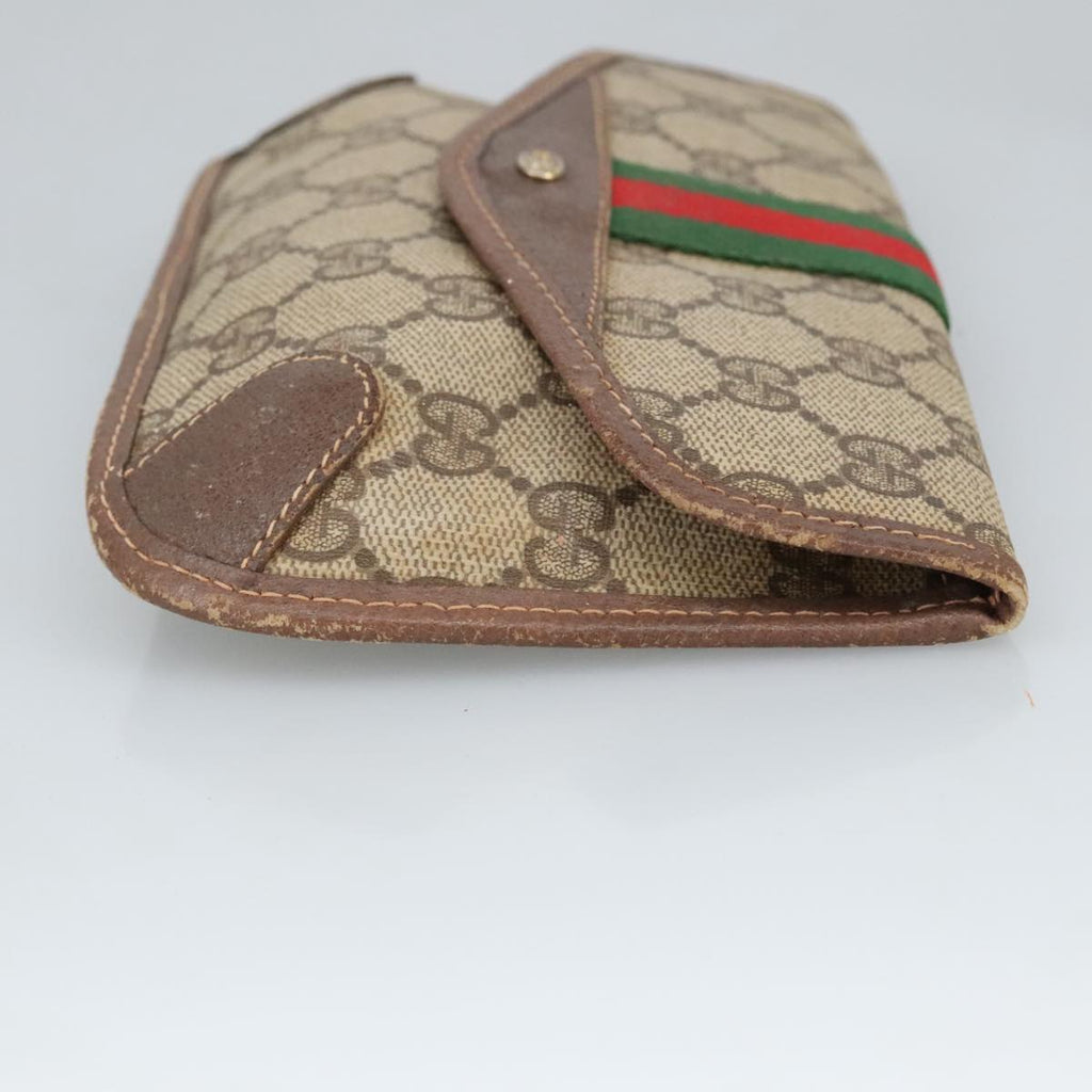 GUCCI GG Supreme Web Sherry Line Pouch PVC Beige Red Green 89 01 021 99314