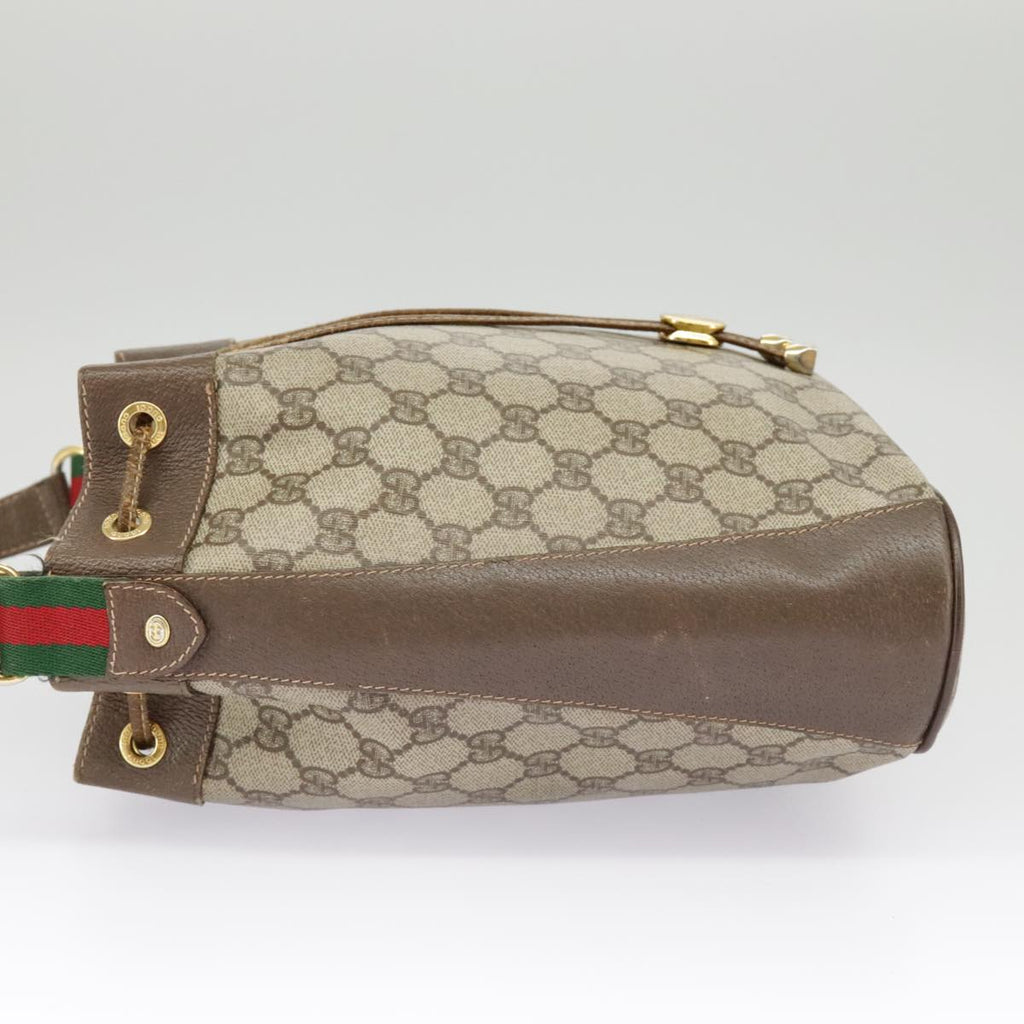 GUCCI GG Supreme Web Sherry Line Shoulder Bag PVC Beige 164 02 034 99316