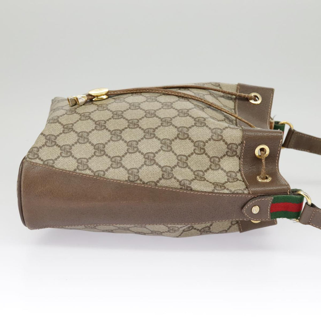 GUCCI GG Supreme Web Sherry Line Shoulder Bag PVC Beige 164 02 034 99316