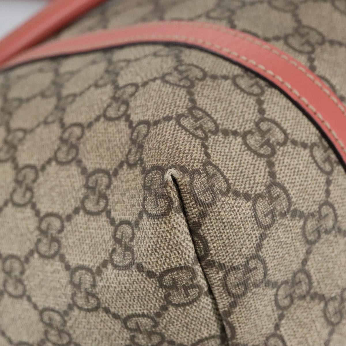 GUCCI GG Supreme Shoulder Bag PVC Beige 197953 99318