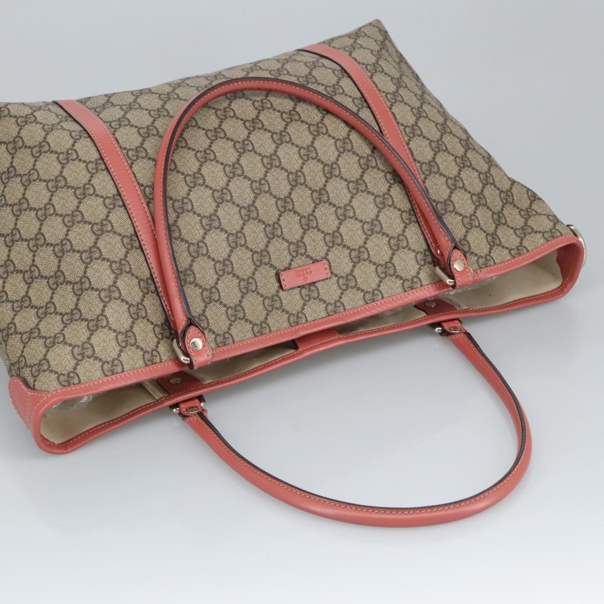 GUCCI GG Supreme Shoulder Bag PVC Beige 197953 99318