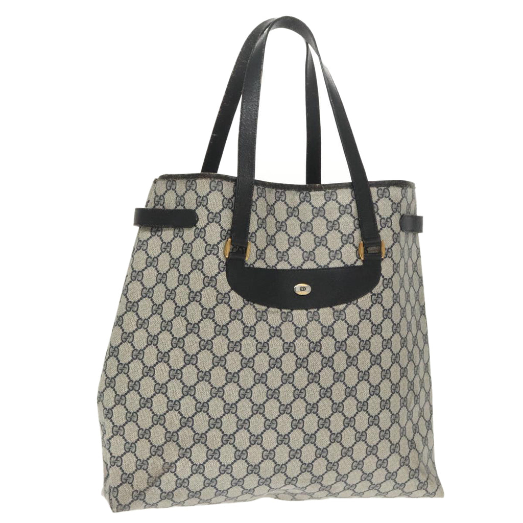 GUCCI GG Supreme Tote Bag PVC Navy Gold 39 02 061 99319