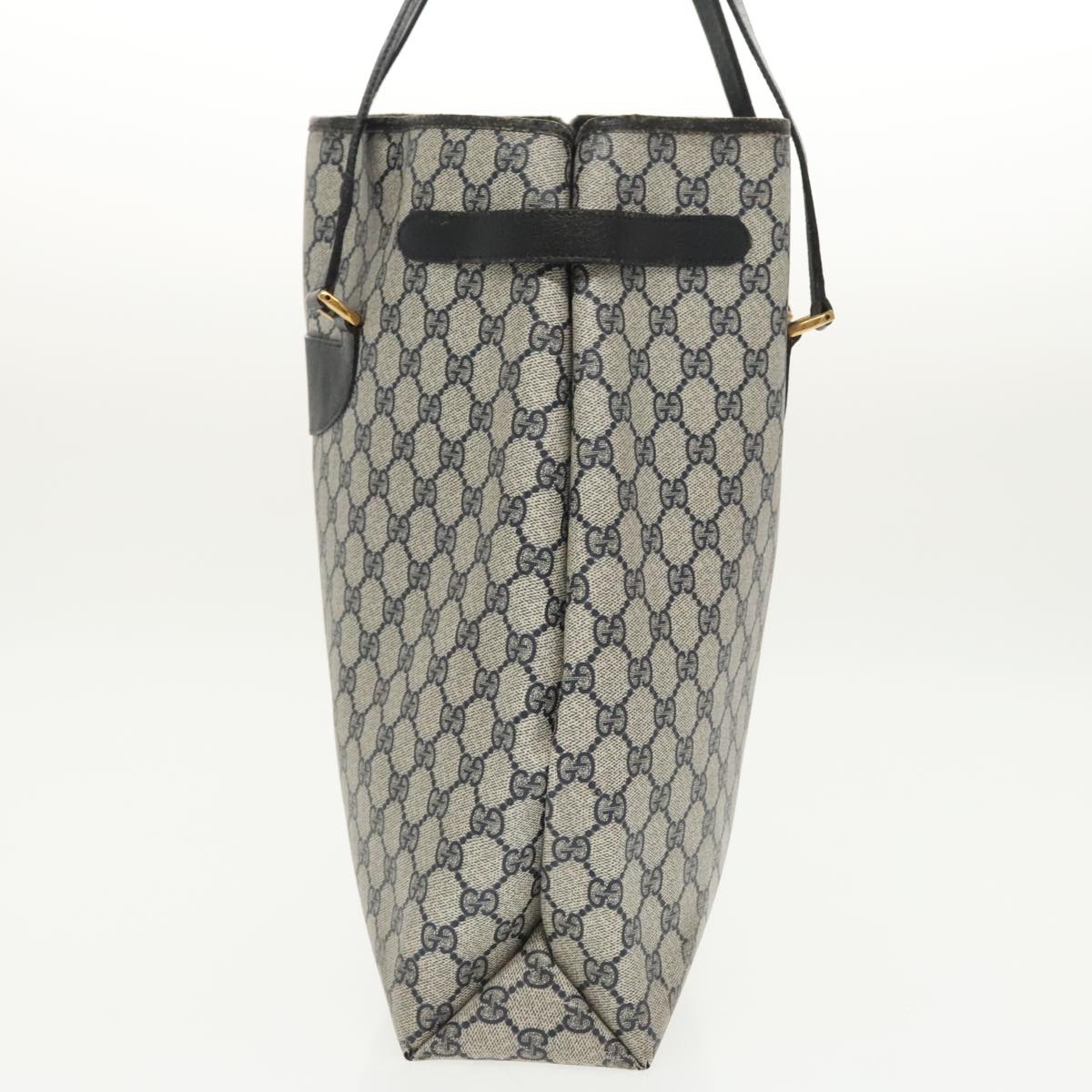 GUCCI GG Supreme Tote Bag PVC Navy Gold 39 02 061 99319