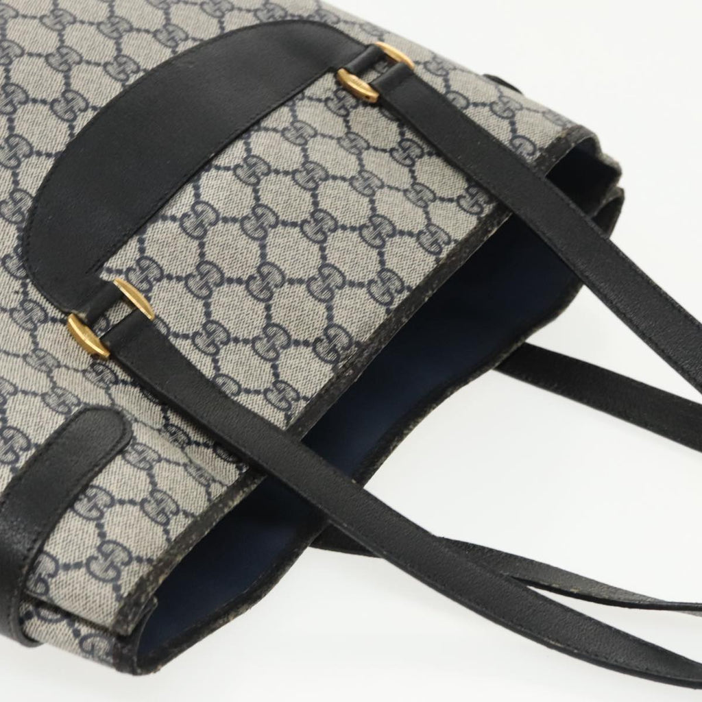 GUCCI GG Supreme Tote Bag PVC Navy Gold 39 02 061 99319