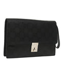 GUCCI GG Canvas Clutch Bag Black Silver 018 1600 99320
