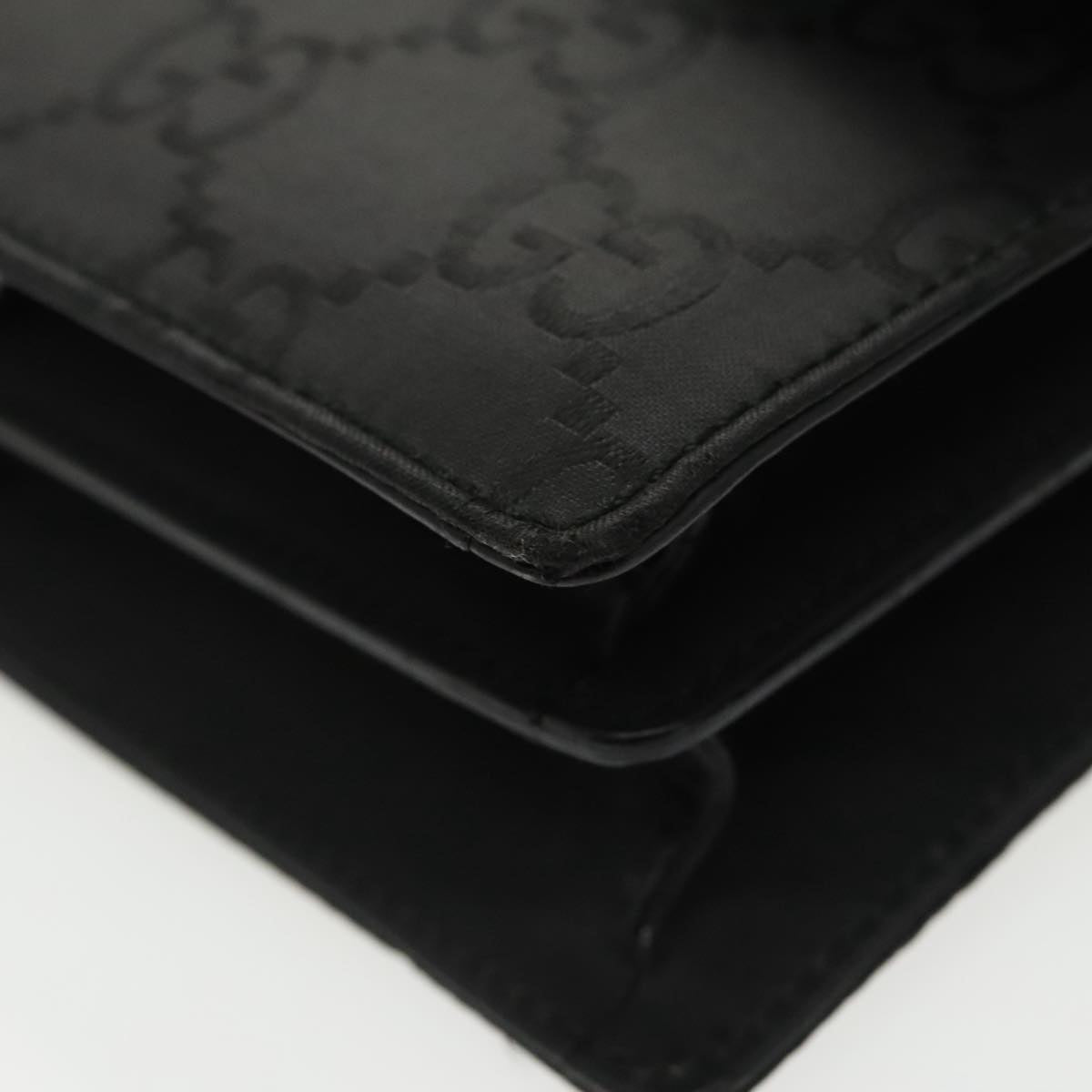 GUCCI GG Canvas Clutch Bag Black Silver 018 1600 99320