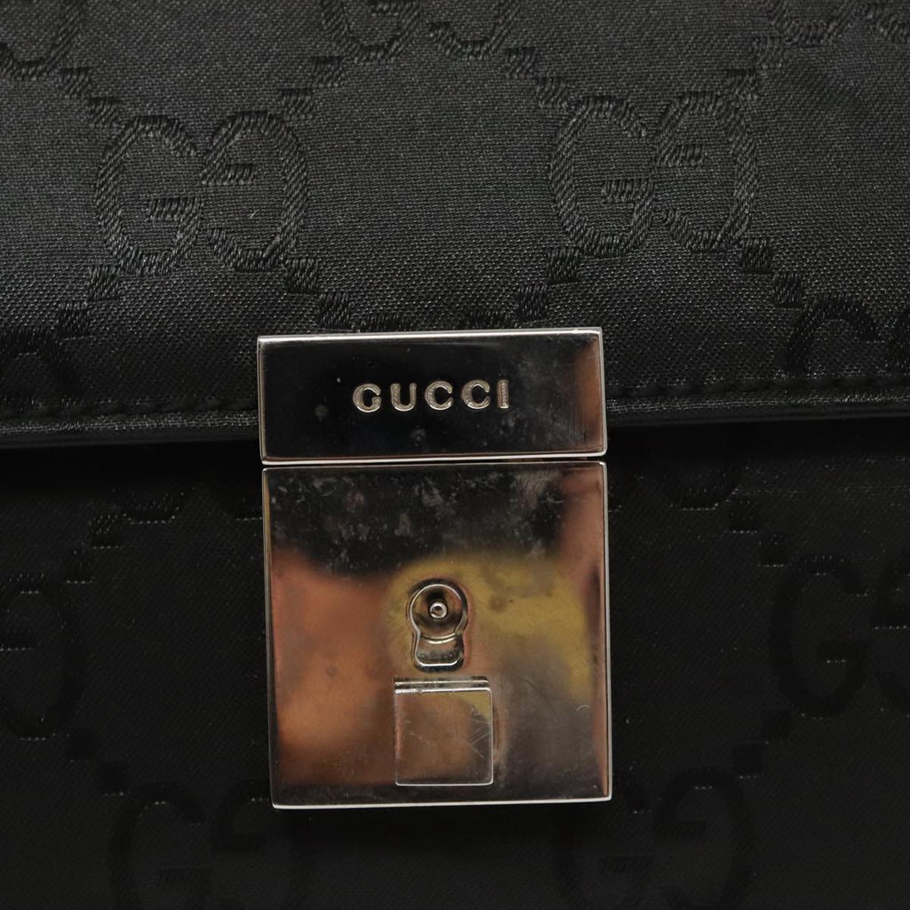 GUCCI GG Canvas Clutch Bag Black Silver 018 1600 99320