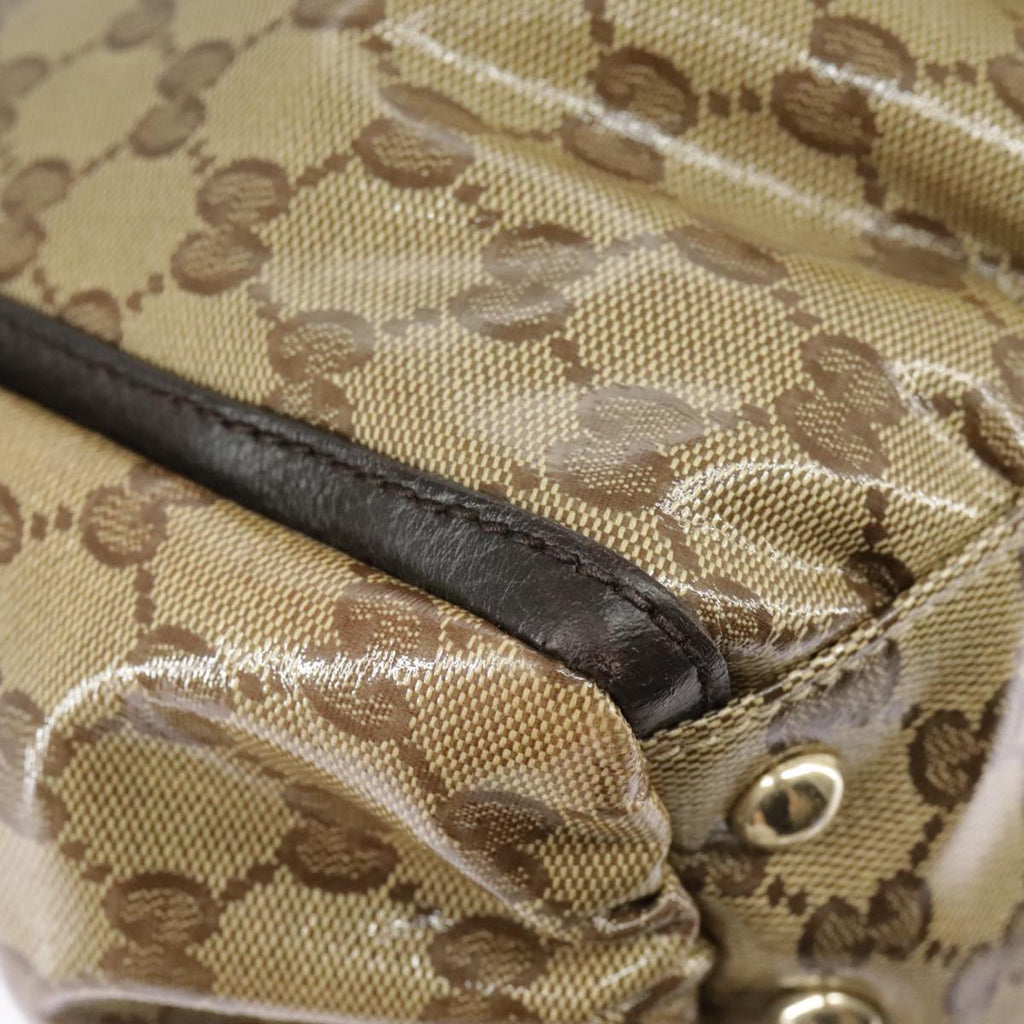 GUCCI GG Crystal Shoulder Bag Beige Gold 327787 99347