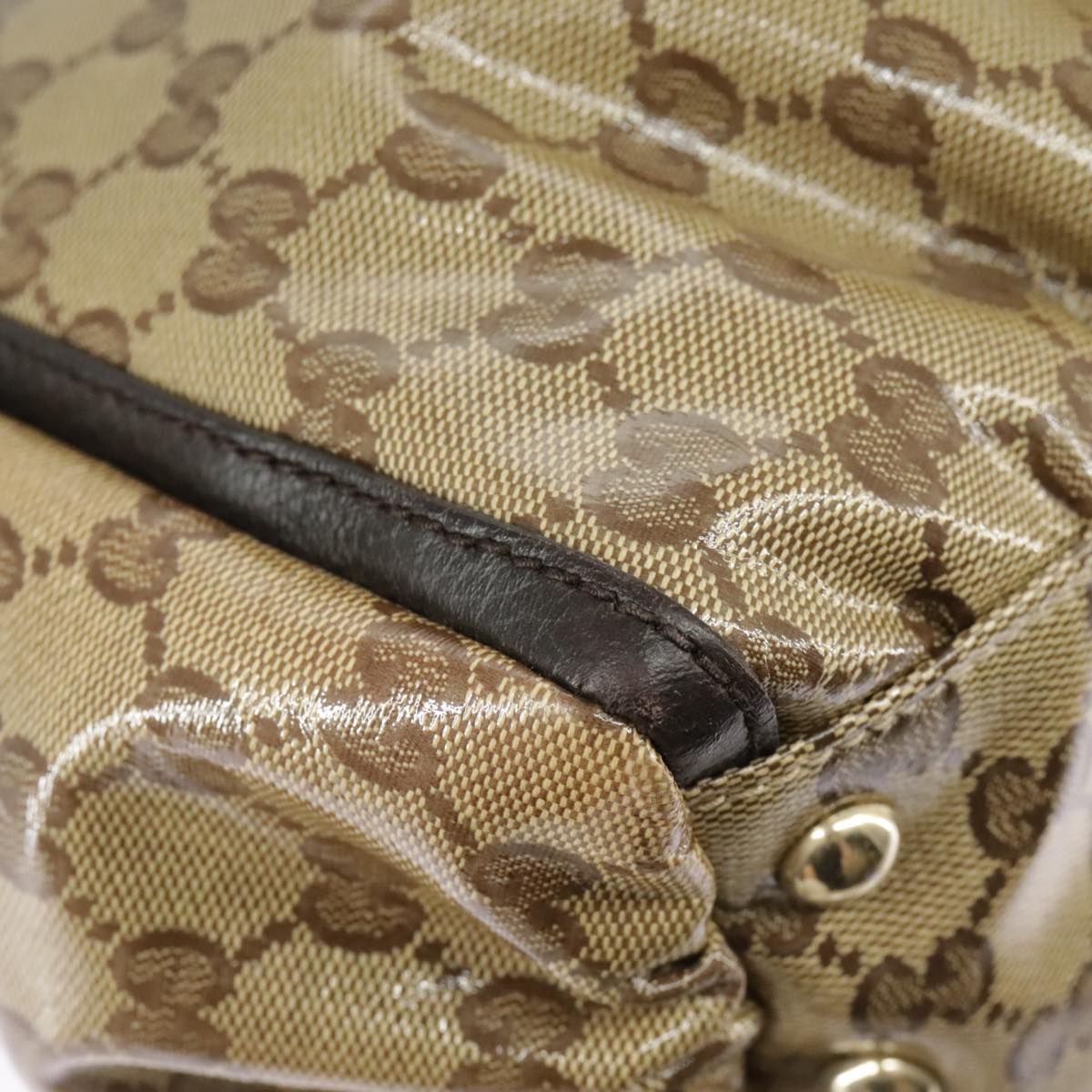GUCCI GG Crystal Shoulder Bag Beige Gold 327787 99347