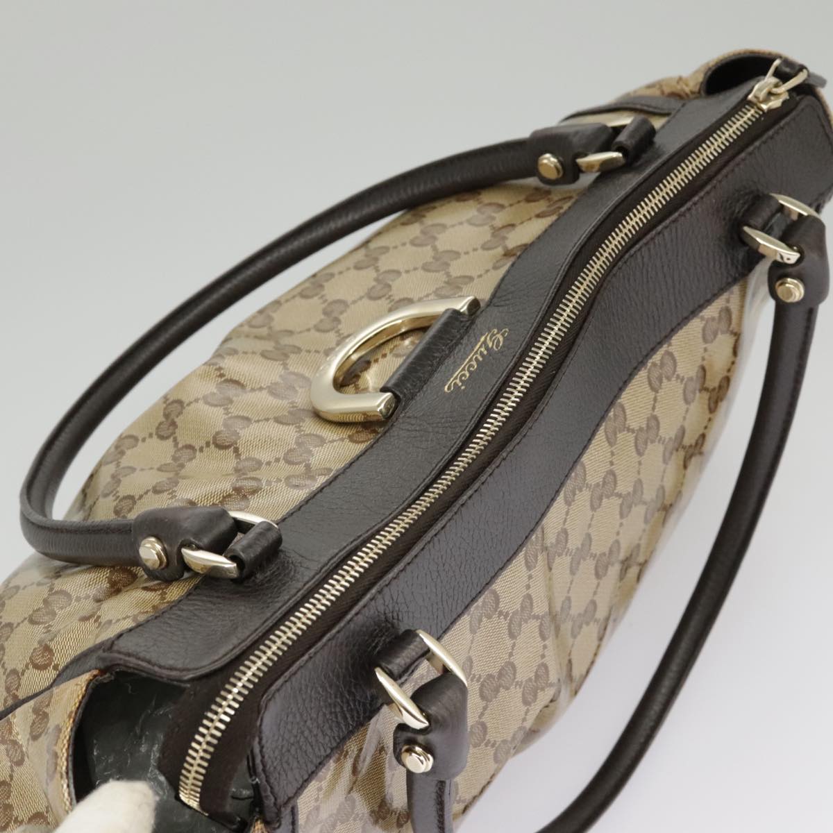 GUCCI GG Crystal Shoulder Bag Beige Gold 327787 99347