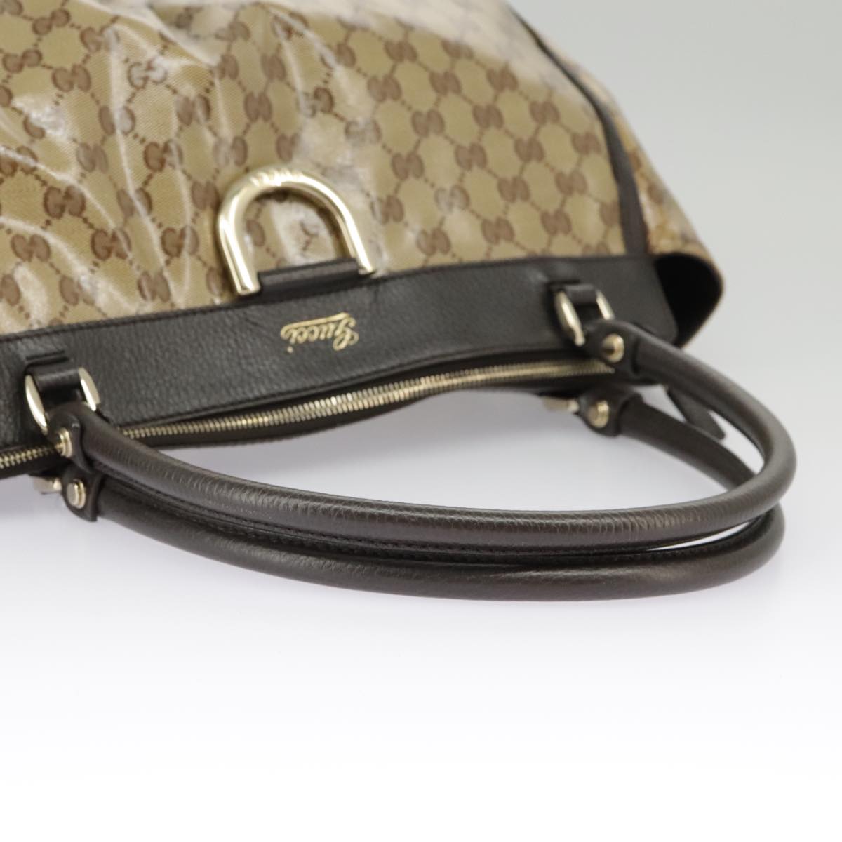 GUCCI GG Crystal Shoulder Bag Beige Gold 327787 99347