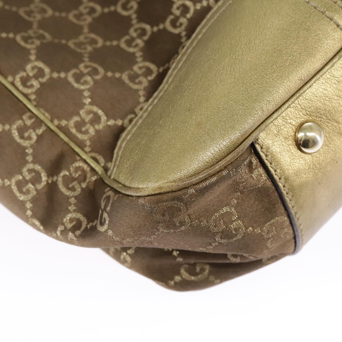 GUCCI GG Canvas Shoulder Bag Brown Gold 163805 99348