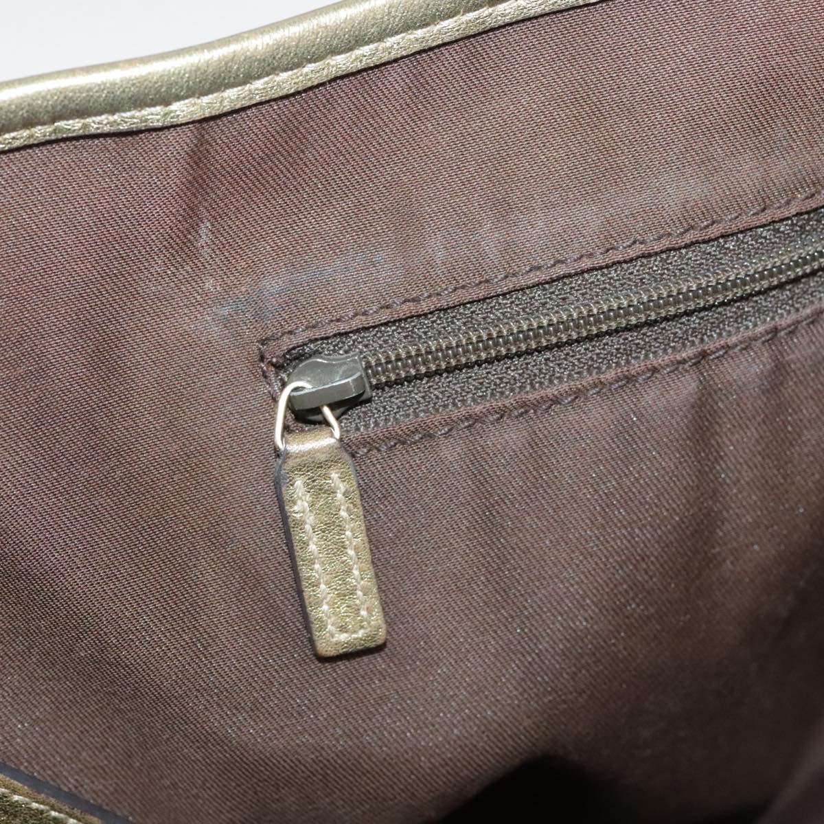 GUCCI GG Canvas Shoulder Bag Brown Gold 163805 99348