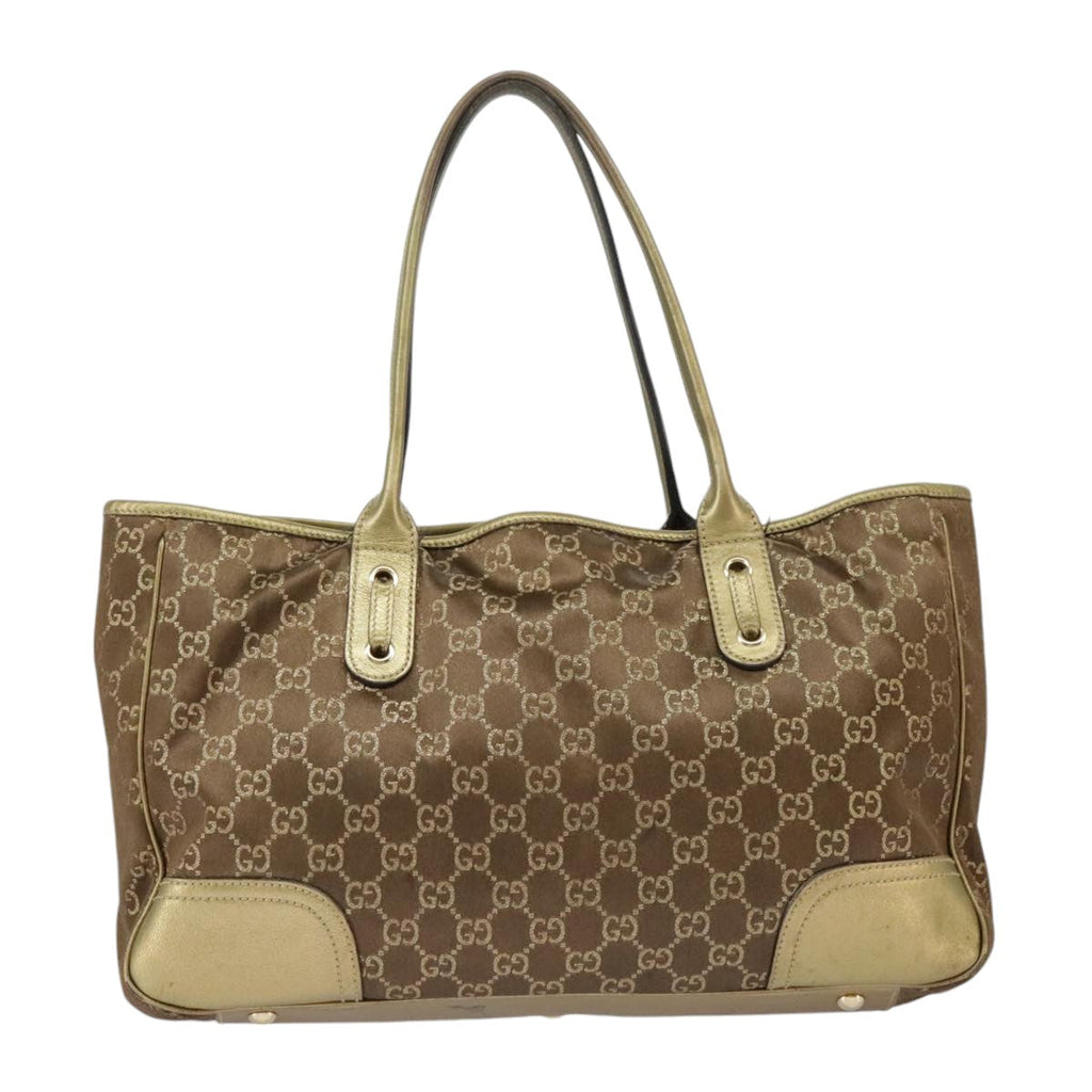 GUCCI GG Canvas Shoulder Bag Brown Gold 163805 99348
