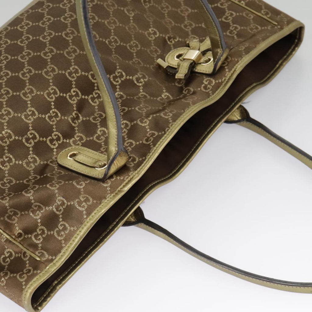 GUCCI GG Canvas Shoulder Bag Brown Gold 163805 99348