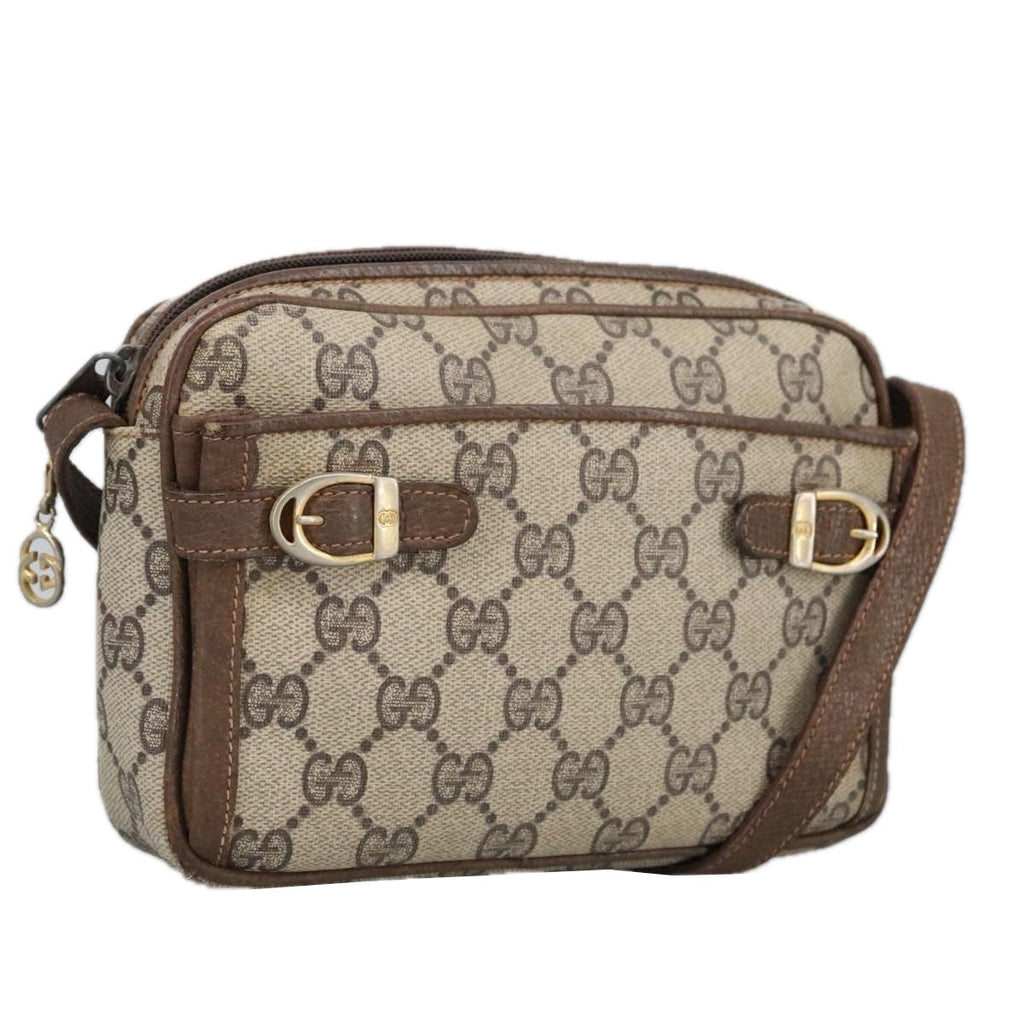 GUCCI GG Supreme Shoulder Bag PVC Beige 99351