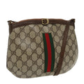 GUCCI GG Supreme Web Sherry Line Shoulder Bag PVC Beige Red Green 99352