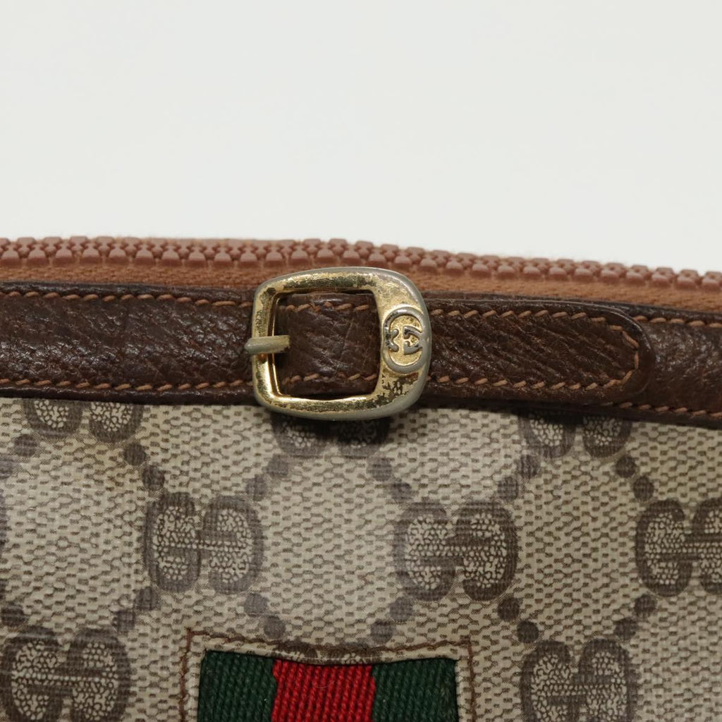 GUCCI GG Supreme Web Sherry Line Shoulder Bag PVC Beige Red Green 99352