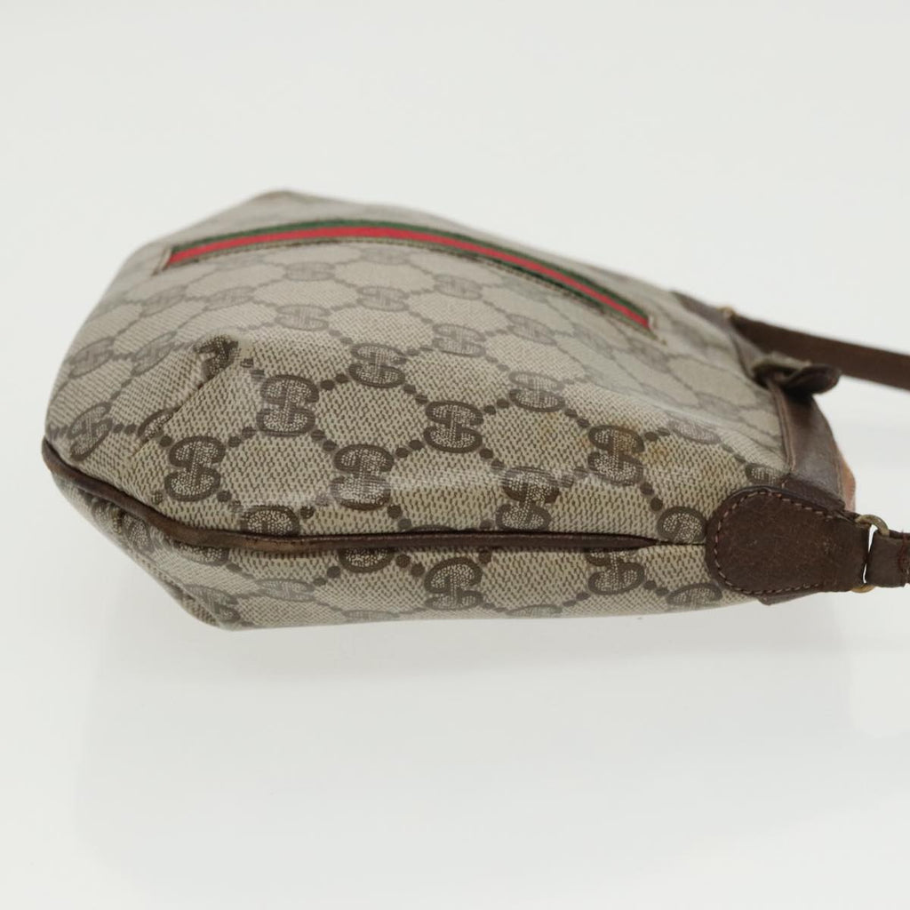 GUCCI GG Supreme Web Sherry Line Shoulder Bag PVC Beige Red Green 99352