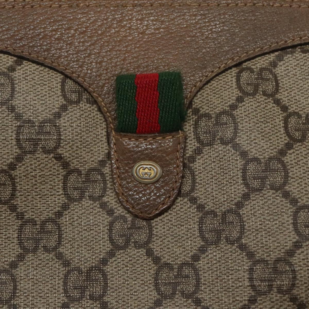 GUCCI GG Supreme Web Sherry Line Shoulder Bag PVC Beige 89 02 017 99353