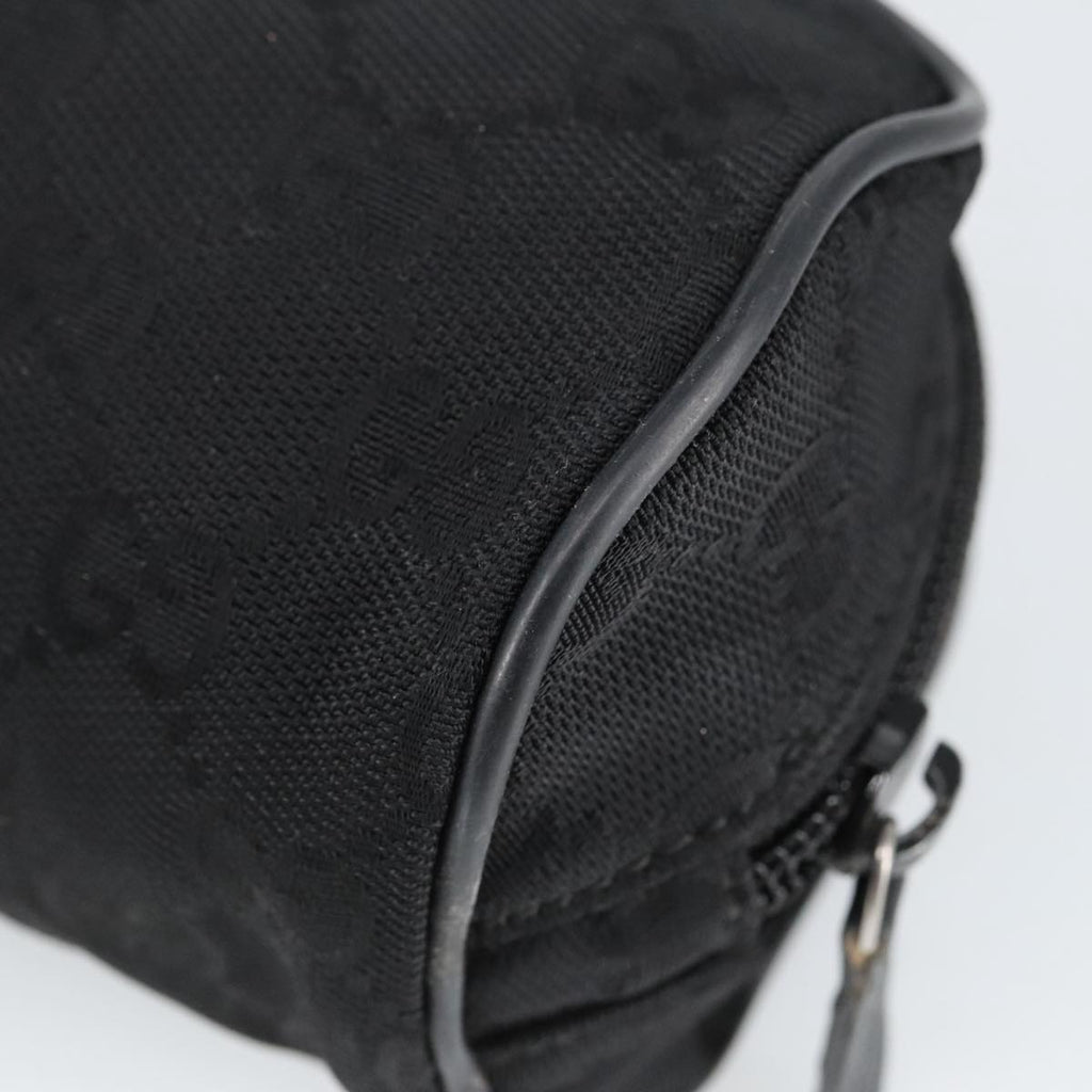 GUCCI GG Canvas Pouch Black Silver 137377 99356